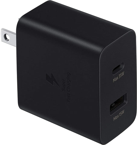 Samsung 35W Dual Port Wall Charger USB-C Adapter Super Fast Charging Block (New) Samsung 35W Dual Port Wall Charger USB-C Adapter Super Fast Charging Block (New)