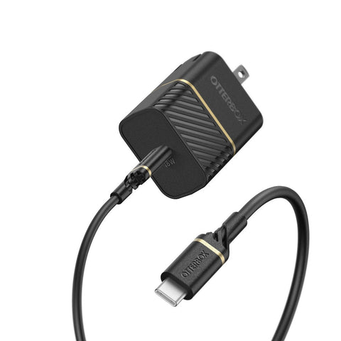 OtterBox USB-C to USB-C Fast Charge Wall Charging Kit 18W - Black Shimmer (New) OtterBox USB-C to USB-C Fast Charge Wall Charging Kit 18W - Black Shimmer (New)