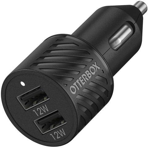 OtterBox USB-A Dual Port Car Charger - 24W - Black (New) OtterBox USB-A Dual Port Car Charger - 24W - Black (New)