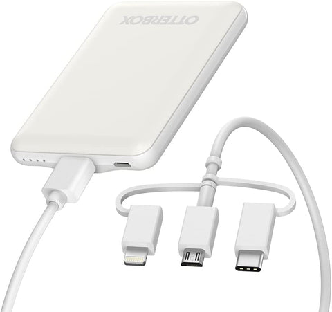 OtterBox Portable Charging Kit 5000 mAh w/3in-1 Cable - White (New) OtterBox Portable Charging Kit 5000 mAh w/3in-1 Cable - White (New)