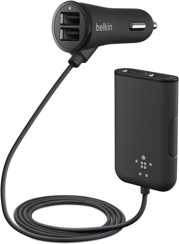 Belkin Road Rockstar 4-Port Passenger Car Charger - Black (New)