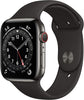 Apple Watch Series 6 (2020) 44mm GPS + Cellular - Graphite Stainless Steel Case & Black Sport Band (Pre-Owned)