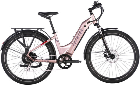 Aventon Level 2 Commuter Step-Through Ebike (Small/ Medium) -  Himalayan Pink (Certified Refurbished)