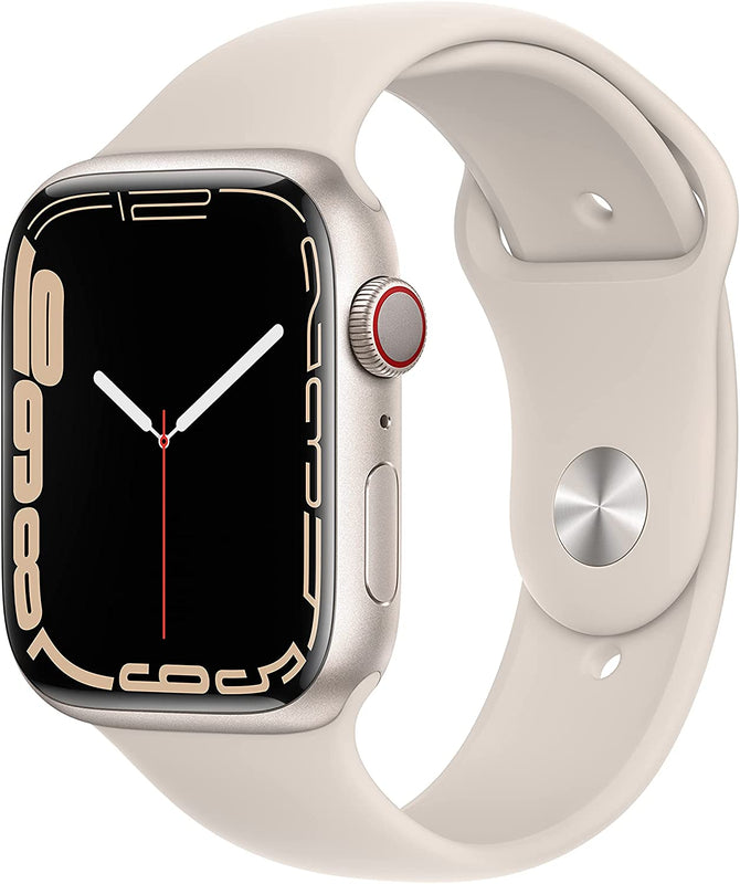 Apple Watch Series 7 (2021) 45mm GPS + Cellular - Starlight Aluminum Case & Starlight Sport Band (Refurbished)