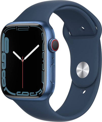 Apple Watch Series 7 (2021) 45mm GPS + Cellular - Blue Aluminum Case & Abyss Blue Sport Band (Refurbished)