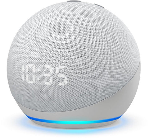 Amazon Echo Dot (4th Gen) Smart Speaker with Clock and Alexa - Glacier White (Certified Refurbished)