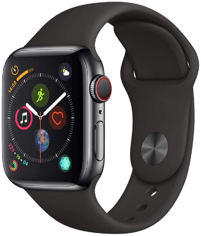 Apple Watch Series 4 (2018) 40mm GPS + Cellular - Black Stainless Steel Case & Black Sport Band (Pre-Owned)