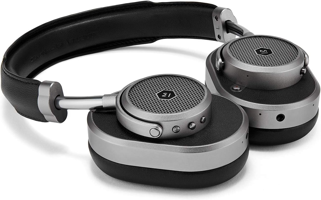 Master & Dynamic MW65 Noise Cancelling Over-Ear Headphones - Black Leather/Gunmetal (New)