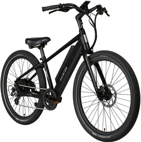 Aventon 2021 Pace 500 Step-Over Ebike w/ 40 mile Max Range - Large - Deep Black (New)