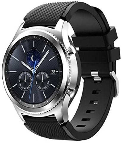 Samsung Gear S3 Classic Bluetooth w/Silver Case & Black Rubber Band (Refurbished)