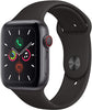 Apple Watch Series 5 (2019) 44mm GPS + Cellular - Space Gray Aluminum Case & Black Sport Band (Refurbished)