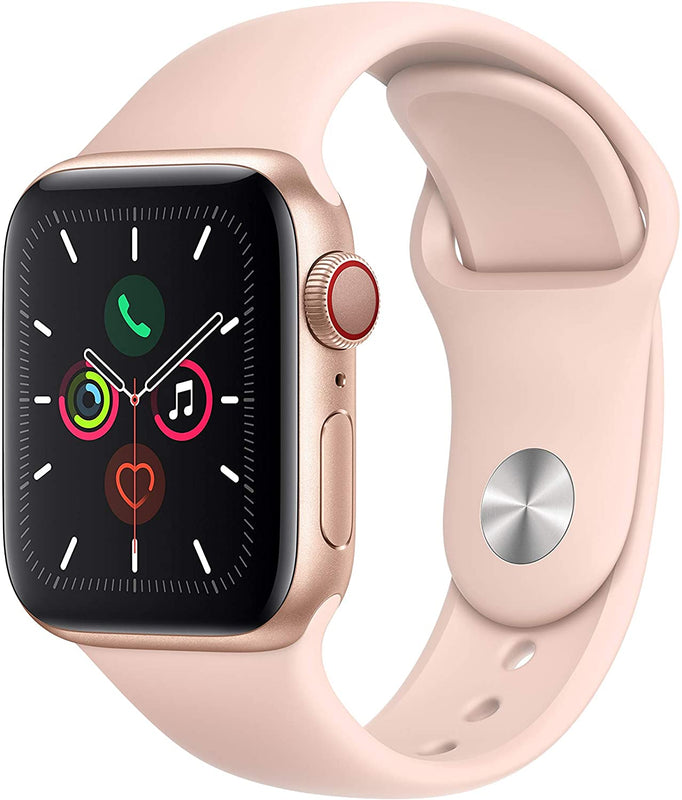 Apple Watch Series 5 (2019) 40mm GPS + Cellular - Gold Aluminum Case & Pink Sand Sport Band (Pre-Owned)