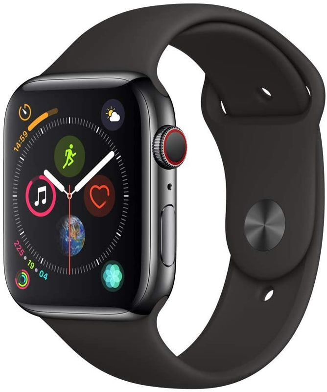 Apple Watch Series 4 (2018) 44mm GPS + Cellular - Black Stainless Steel Case & Black Sport Band (Pre-Owned)