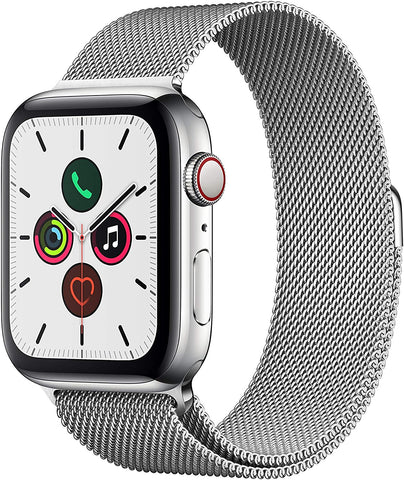 Apple Watch Series 5 (2019) 44mm GPS + Cellular -  Stainless Steel Case & Silver Milanese Loop Band (New)