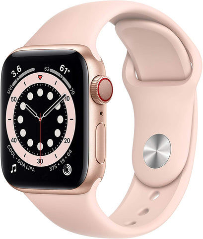 Apple Watch Series 6 (2020) 40mm GPS + Cellular - Gold Aluminum Case & Pink Sand Sport Band (Pre-Owned)