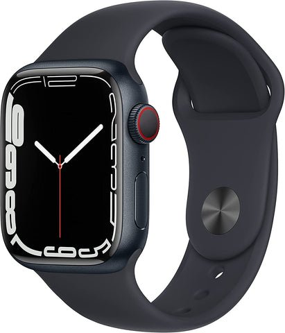 Apple Watch Series 7 (2021) 41mm GPS + Cellular - Midnight Blue Aluminum Case & Black Sport Band (Refurbished)