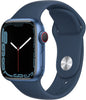 Apple Watch Series 7 (2021) 41mm GPS + Cellular - Blue Aluminum Case & Abyss Blue Sport Band (Refurbished)